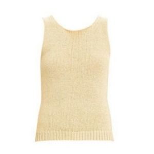 Theory Merletto Fitted Sleeveless Knit Shell Tanktop Pumpkin Seed New With Tags